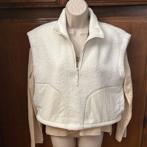 Women's White Flx Fleece Vest Small